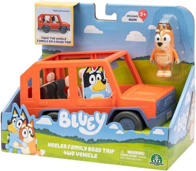Jeep 4WD della Famiglia Bluey,Con Mamma Chilli e Spazio per 4 Personaggi,
