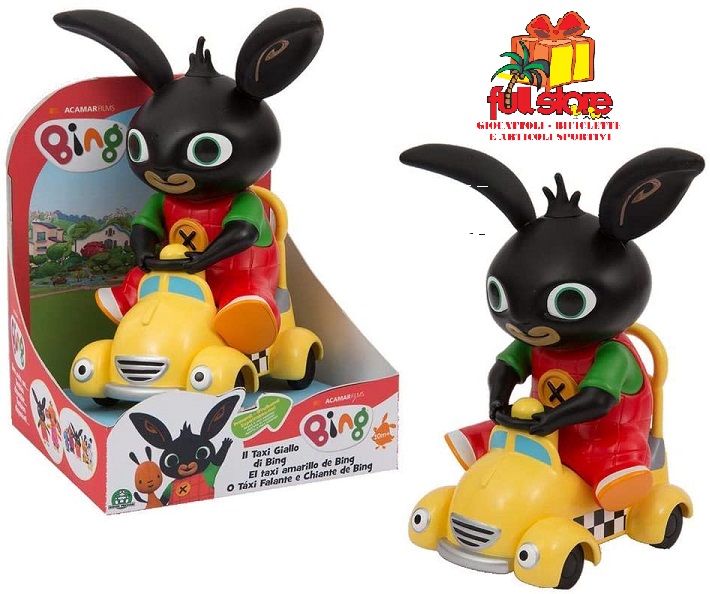 Bing Auto Push and Go Veicolo Taxi Giallo con personaggio Bing!