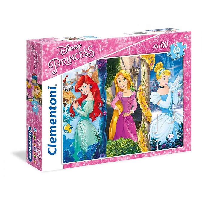 Clementoni- Princess Supercolor Puzzle Maxi, 60 Pezzi, 26416