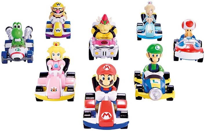 Jakks Automodelli Mario Kart Veicolo in Metallo in Scala 1:64 Sogg.Mario