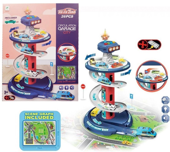 Torre di Controllo Parking Garage Yes Toys incluide 3 Veicoli