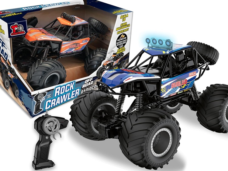 Rock crawler Monster Truck Radiocomando c/sospensioni 2.4ghz scala 1:8, 2 ruote motrici in gomma giganti.