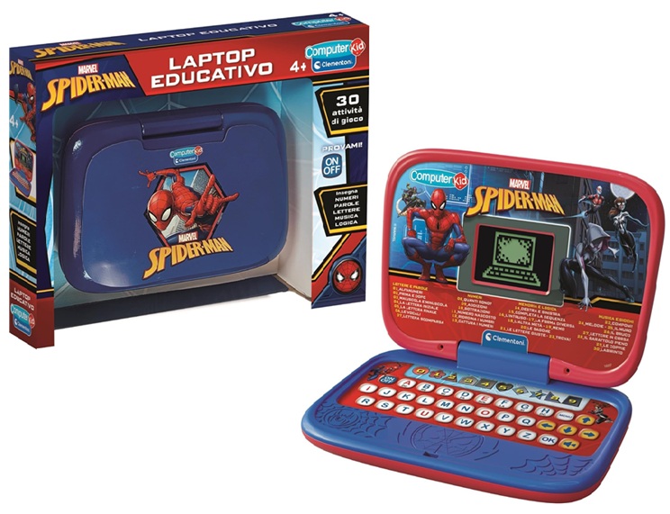 Clementoni – Computer Kid Spiderman Laptop Educativo Bambini 4+Anni, Giochi e  varie attività Didattiche – 16057