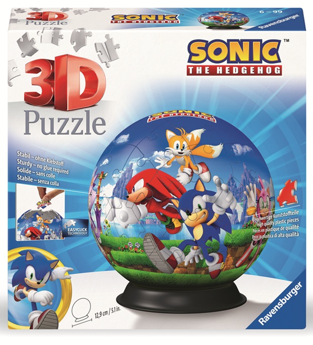 Ravensburger – 3D Puzzle Sonic , 72 pezzi, 6+ anni