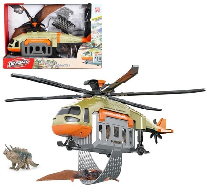 Elicottero Jurassik Rescue Luci Suoni e 2 Dino