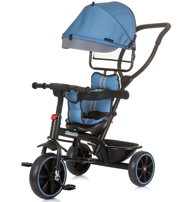 Pulse Verde Acqua Con Maniglione Direzionabile e poggiapiedi ruote in Eva