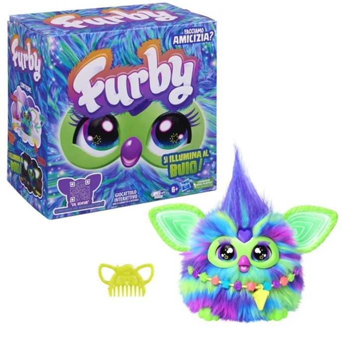 Furby Aurora (brilla al buio) giocattolo interattivo a comando vocale per bambine e bambini dai 6 anni in su
