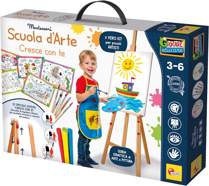Lisciani Giochi- Giocare Educare Montessori Scuola d’Arte cresce con Te, 113835