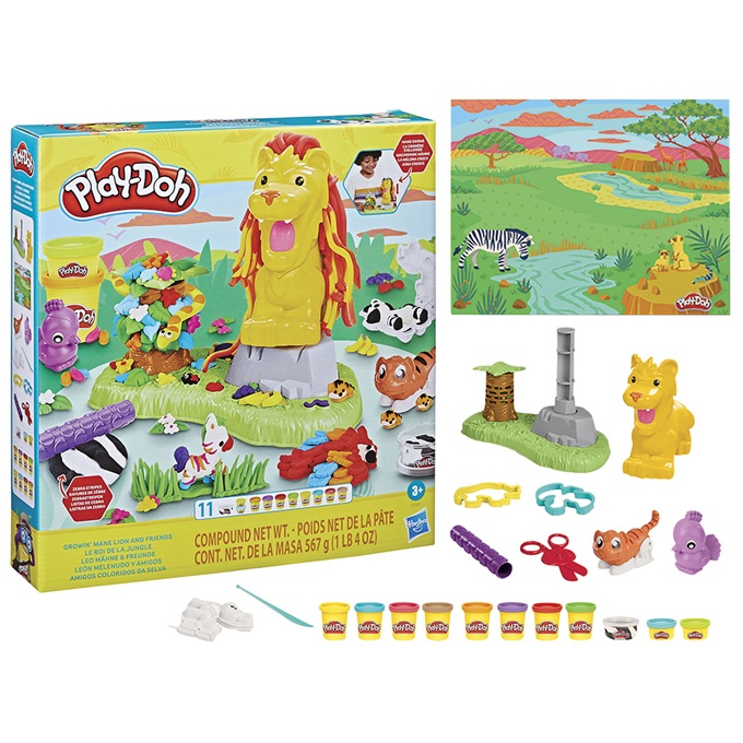 Play-Doh Leo Criniera & Friends – Set da gioco con tema animale Savana