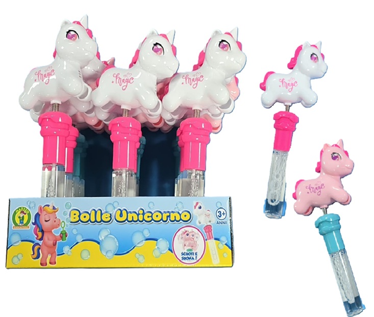 Bacchetta Bolle di sapone Unicorno con suoni (Vendita Singola)