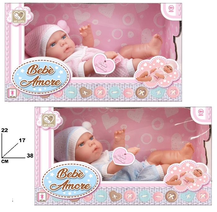 Bambolotto 38 Cm Bebè Amore con accessori