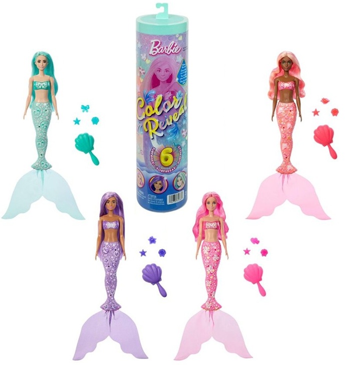 Barbie- Color Reveal Assortimento a Sorpresa Tema Sirena, Tesori del Mare – Mattel