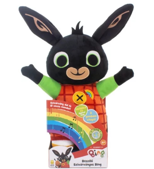Bing Rainbow Peluche Parlante (non Italiano) Musicale con Luci e Frasi, Giochi Bambini 0 Mesi+