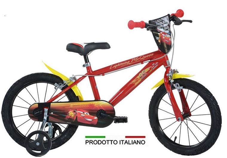 Dino Bicicletta 16″ Disney Cars, Colore Rosso nero