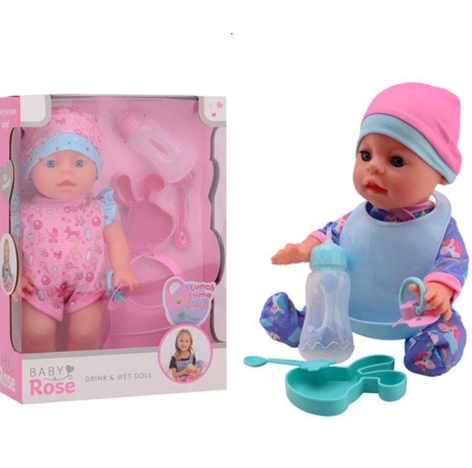 Baby Rose – Bambola Beve e Bagna con accessori