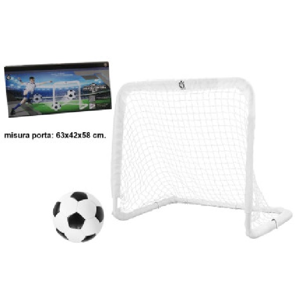 Porta calcio Hong Deng con mini pallone (Da assemblare a tubi a innesto rapido) 5 picchetti inclusi