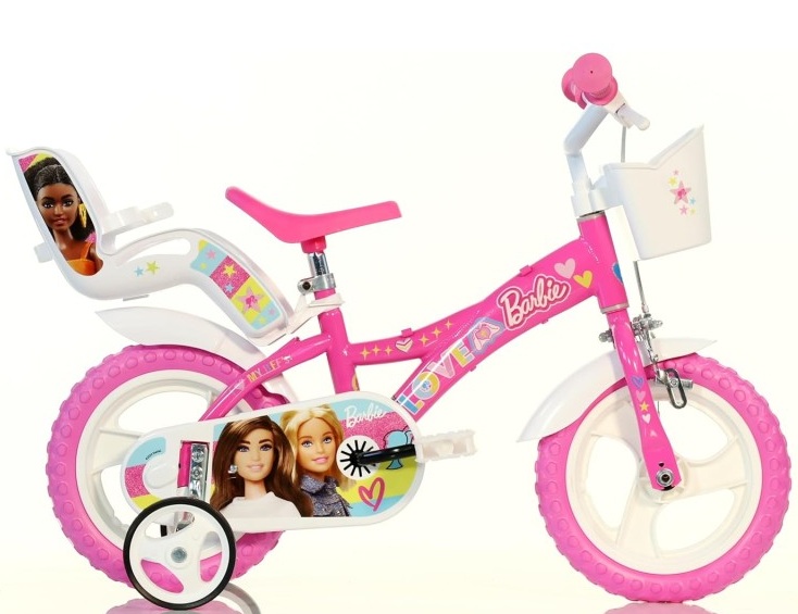 Dino Bicicletta 12″ Barbie, Colore Pink, White