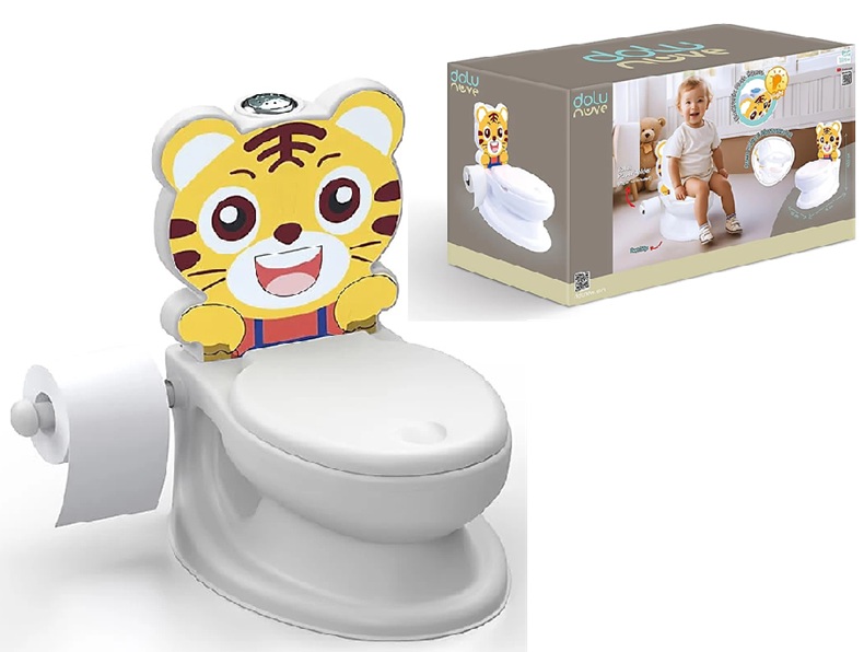 Toilette Educativa serie Tigrotto con Antiscivolo, suoni (B/o) smontabile e lavabile praticamente