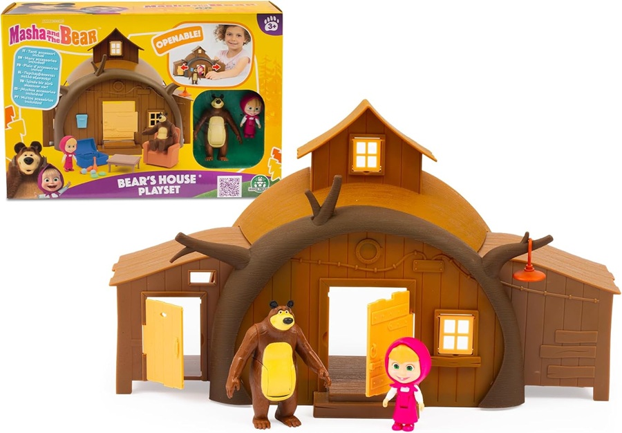 Giochi Preziosi Masha E Orso – Casa Di Orso Playset Ricca Di Accessori E Con I Personaggi Articolati Di Masha E Orso Inclusi, Per Bambini A Partire Dai 3 Anni