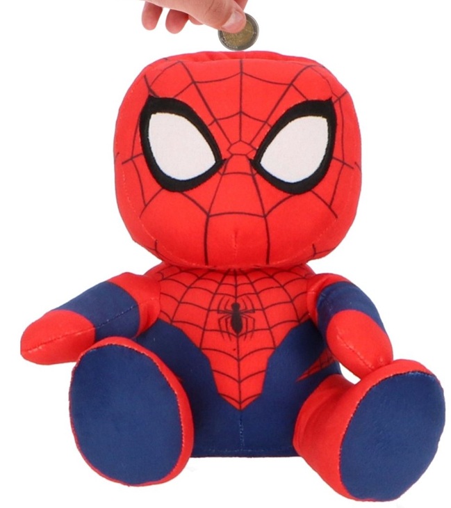 Salvadanaio di Spiderman – Peluche – 20 cm – Bambini – Rosso/Blu