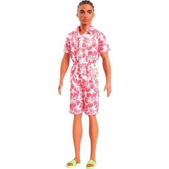 Mattel & Friends Fashionistas Mulatto con capelli treccine e abito floreale bianco e rosa