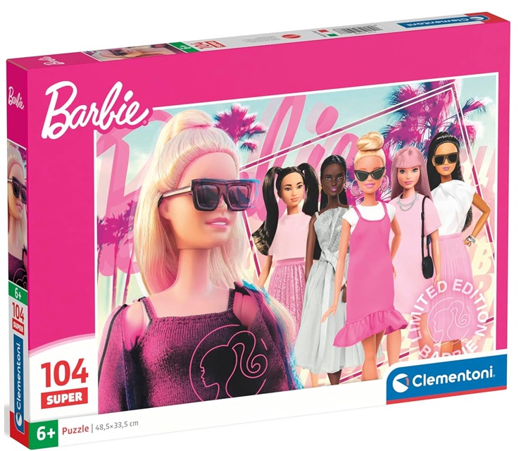 Clementoni – Super Barbie Supercolor Puzzle –  104 Pezzi, 25006
