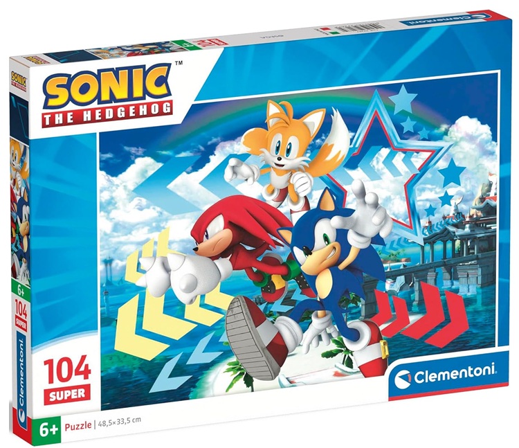 Clementoni – Sonic  Supercolor Puzzle – 104 Pezzi, 27679