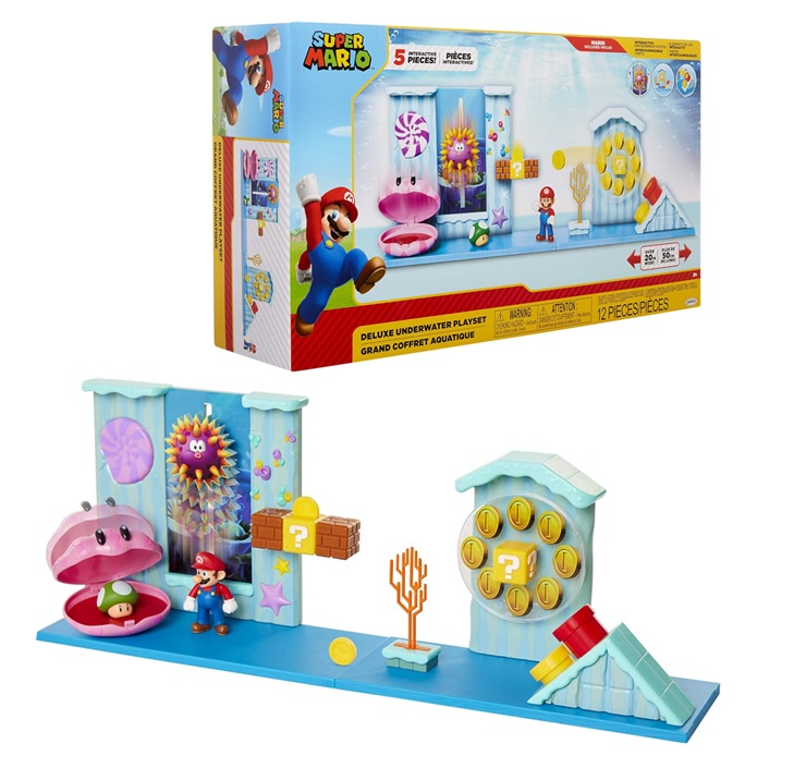 Super Mario Bros Action Figures -Set da gioco Diorama Underwater