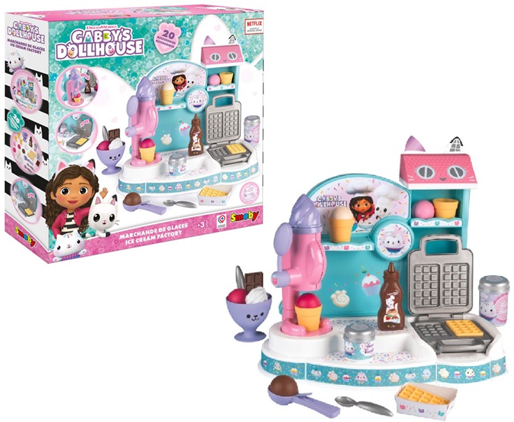 Gabby’s Dollhouse – La gelateria di Gabby, 20 accessori Bambine dai 3 Anni in su