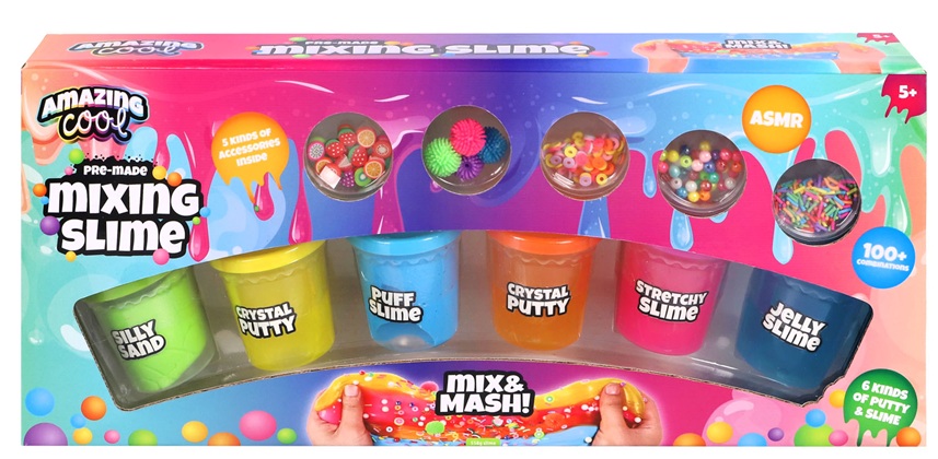 Slime 6 Pack Amazing Cool – Scatola con 6 barattolini  di slime assortiti Mix And Mash