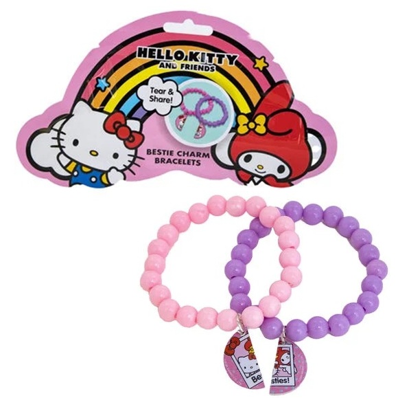 Hello Kitty & Friend Bestie Charm Bracelets Braccialetti dell’amicizia con ciondoli Hello Kitty bustina a sorpresa