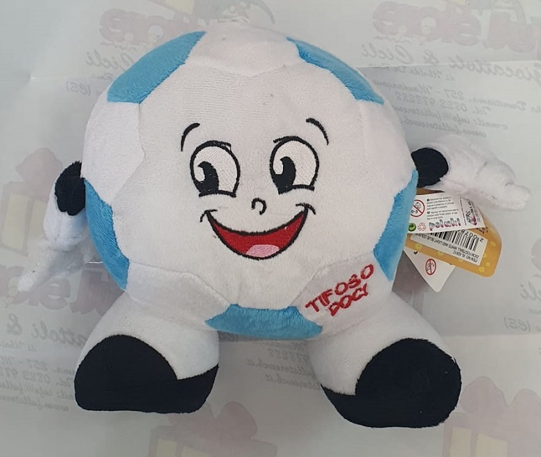 Pallone Peluche Tifoso Doc col. bianco azzurro 16 x 25 x 35