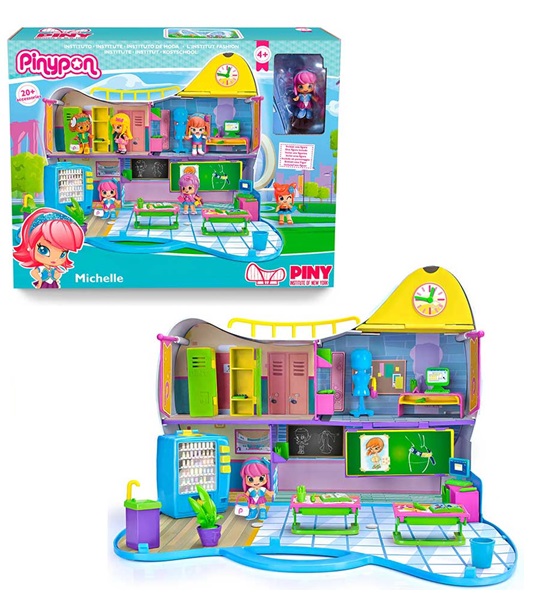 Piny Pon institute di new york, playset con personaggio e accessori