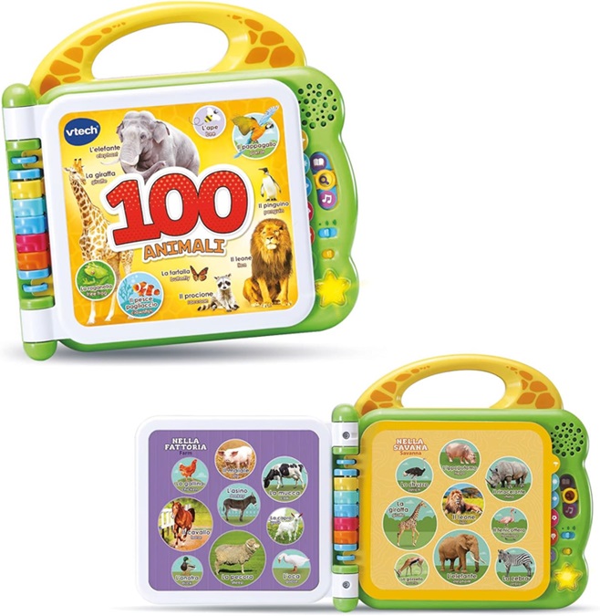 VTech Libro Illustrato Bilingue – 100 Animali, Libro Bilingue per Bambini
