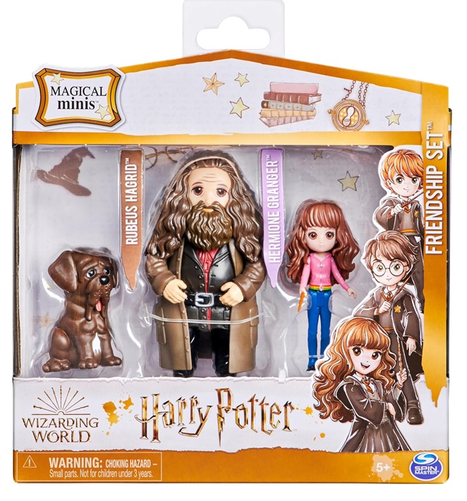 Wizarding World, Set Amicizia Hermione e Rubeus Hagrid con Thor, bambole articolate 7.5cm, collezione Harry Potter – dai 5 anni