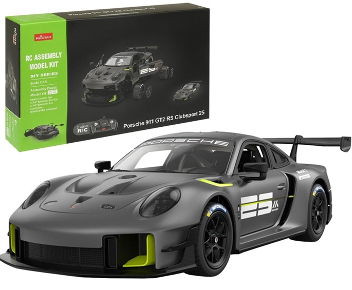 RC Assembly Model Kit Porsche 911 Gt2 Rs Club Sport 25  Velocità 8 Km/h Scala 1:18