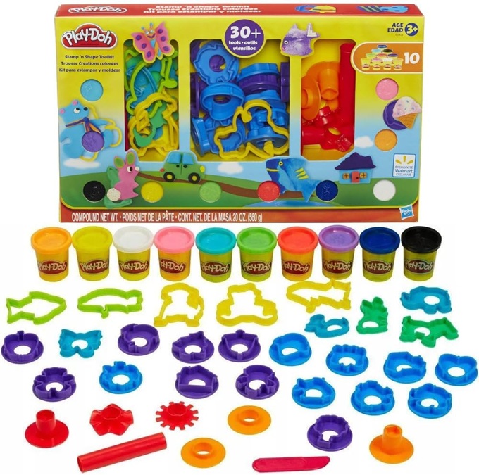 Play-Doh Stamp ‘n Shape Toolkit Formine e 10 Vasetti