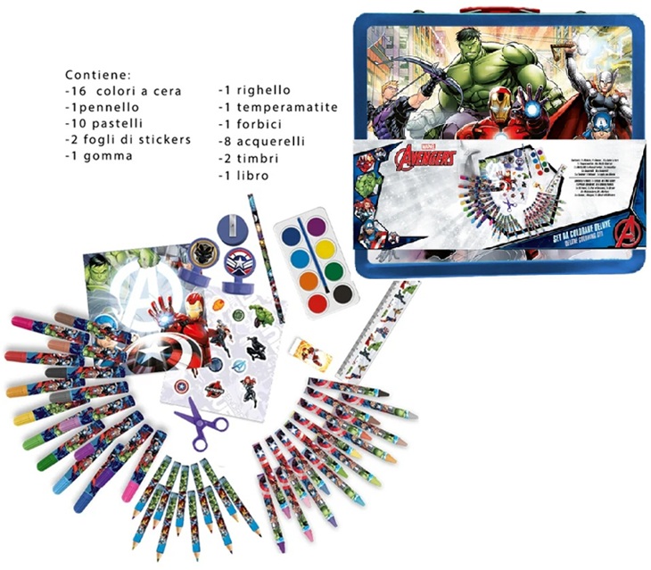 Valigetta in Latta da 44 pezzi serie Marvel Avengers