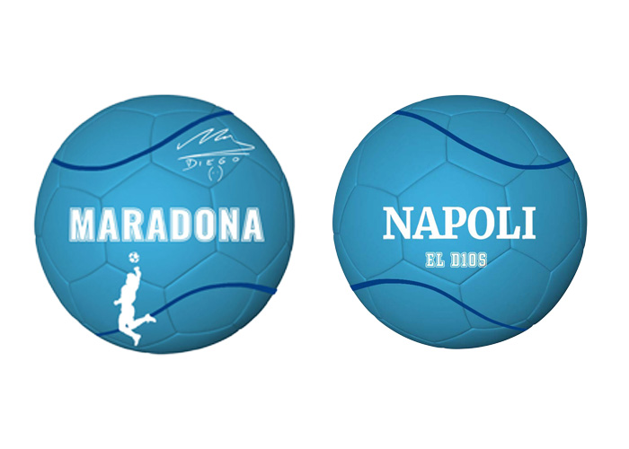 PTS Srl Pallone Calcio n°5 MARADONA Napoli Col.Azzurro Bianco