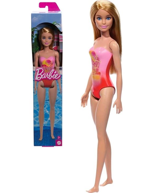 Barbie Beach con costume Capelli castano scuro