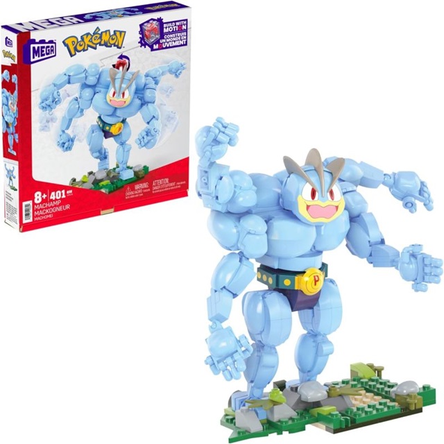 MEGA Pokémon – Machamp, personaggio da costruire con 401 pezzi, Pokémon snodato con articolazione completa 8+ anni, HTH70