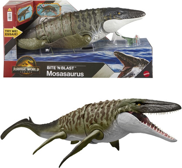 Mattel-Jurassic World Rebirth Mosasaurus Bite’N ‘Blast Creatura Acquatica Colossale