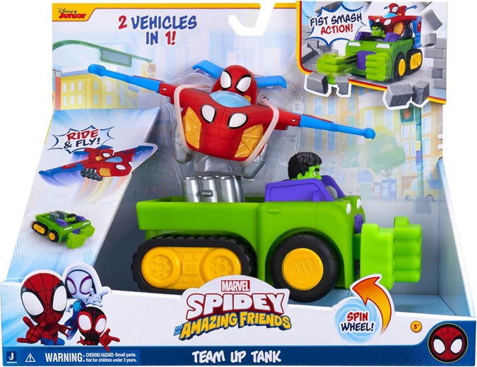 Spidey und Seine Super-Friends SNF0323 – Team Up veicolo, combinazione di Hulk Veicolo & Spidey Jet.