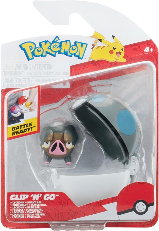 Pokemon Clip ‘N’ Go Lechonk  con la Peso Ball.