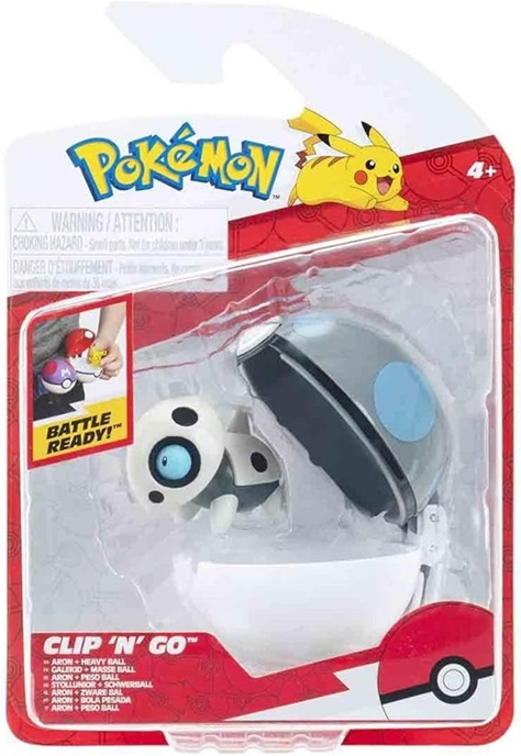 Pokemon Clip ‘N’ Go Aron con la Peso Ball.