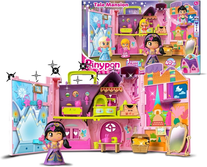 PINYPON TALE MANSION, Casa delle favole Pinypon, include personaggio Pinypon e accessori a tema. Con maniglia per poterla trasportare ovunque. Per bambine/I da 4 anni, Famosa