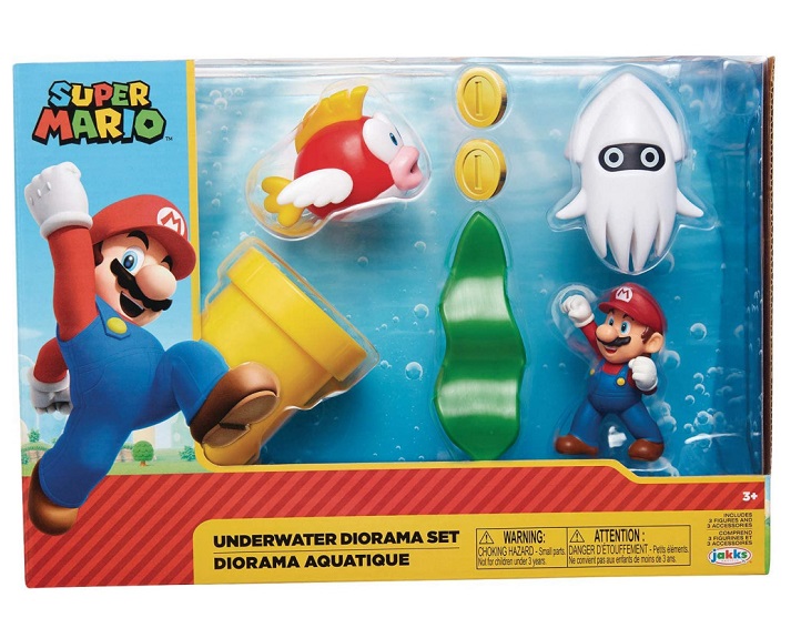 Super Mario Bros Action Figures -Nintendo Set di Personaggi Super Mario World of Jakks Pacific con 5 Pezzi Inclusi e 4 Figure