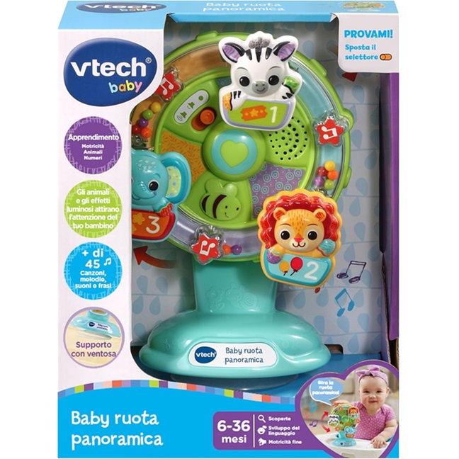 VTech Baby Ruota Panoramica, Gioco Interattivo Bambino con Sensore di Movimento e Stelle Colorate