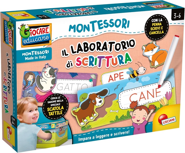Lisciani – Montessori Maxi Laboratorio di Scrittura, Single, 95186