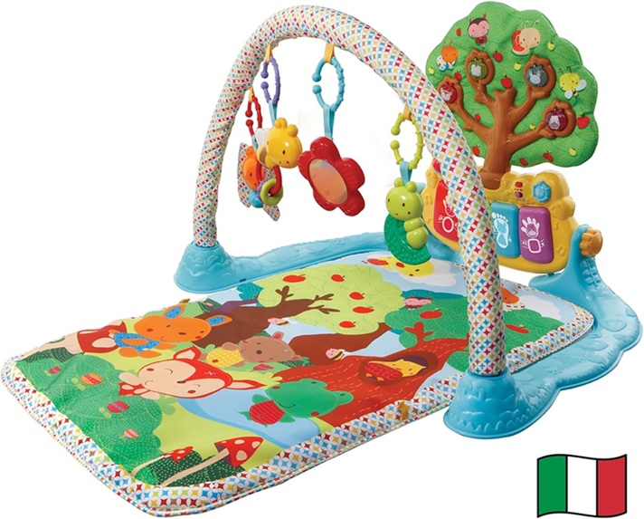 V-Tech Il Giardino Incantato – Palestrina Gioco, Tappeto Neonato con Pianoforte Interattivo, Più di 10 Attività, Pieghevole e Lavabile, Lingua Italiana, Batterie Incluse, 0-36 Mesi